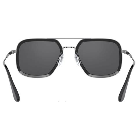 pr57 prada black|Prada PR 57XS M4Y5S0 Black Metal Square Sunglasses Grey .